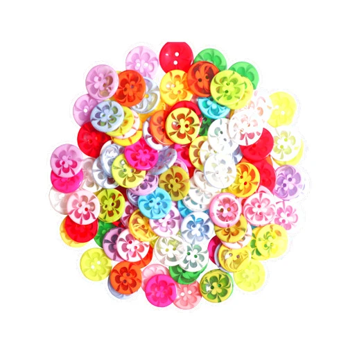 YAKA100 Pcs 20mm Assorted Color Resin Button 2 Holes for Sewing Crafts Scrapbooking and DIY Craft 0.8inch