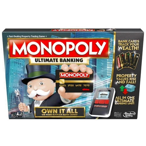 Monopoly Hasbro Gaming Monopoly Ultimate Banking Edition Board Game for Families and Kids Ages 8 and Up, Electronic Banking Unit ( Exclusive)