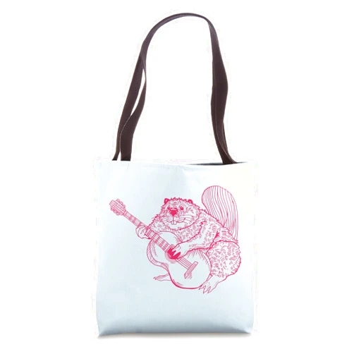 SEEMBO Beaver Playing Guitar Guitarist Musician Music Band Tote Bag
