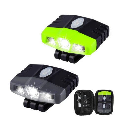 LHOTSE Ultra Bright Mini Hands Free Cree LED Clip on Cap Light - Rechargeable Waterproof Hat Light Flashlight Headlamp for Fishing Camping Hand Work Baseball Caps