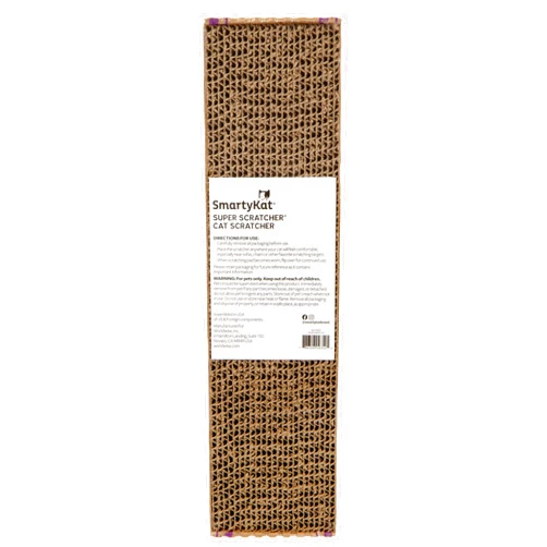 SmartyKat Super Scratcher Corrugated Cat Scratcher, Catnip Infusion Technology - Brown, Single Wide