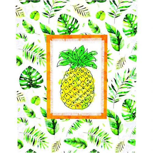 Design Works Crafts Pineapple, 3 x 4.5 Counted Cross Stitch Kit, Multicolor