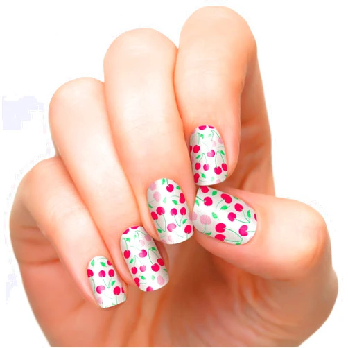 Incoco Nail Polish Strips, Cherries Nail Art, Cherry Jubilee