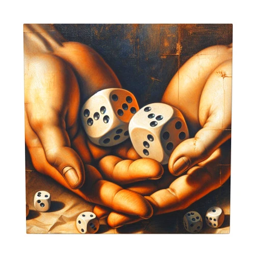 Generic Fortunes Unveiled: Divine Dice - Canvas 16″ x 16″ / 1.25