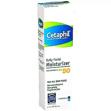 Cetaphil Daily Facial Moisturizer for All Skin Types, SPF 50 1.7 oz (Pack of 2)