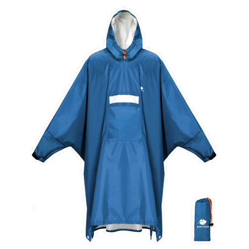 ANYOO Hooded Rain Poncho for Adults Waterproof Lightweight Rain Coat for Men Women Reusable Rain Jacket for Emergency Outdoor