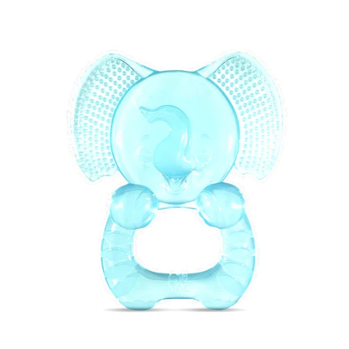 RaZbaby Elfy-Yummy Teether: Teething Relief Toy - Elephant Design, Medical Grade Silicone with Ultra Soft Bristle to Soothe Teething Discomfort Perfect Teething Toy for Babies 3m+