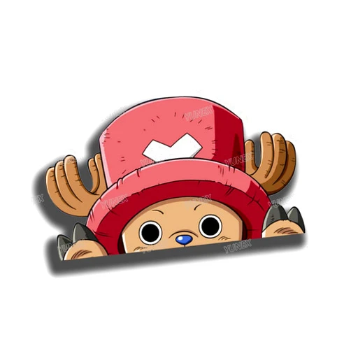 YUNEX 5.1 Inch Cute Anime Reindeer Car Sticker Cartoon Peeker Window Trunk Vinyl Wrap Decal for Laptop Bumper Motorcycle Luggage DIY Decor