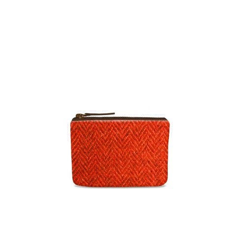 Dion Freeman Orange Harris Tweed Purse