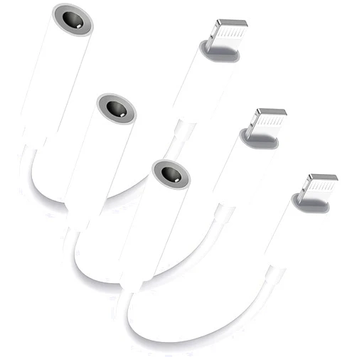 Esbeecables Lightning to 3.5 mm Headphone Jack Adapter, [Apple MFi Certified] 3 Pack iPhone 3.5mm Headphones/Earphones Aux Audio Dongle Adapter Compatible for 14 13 12 11 XS XR X 8 7, Support All iOS