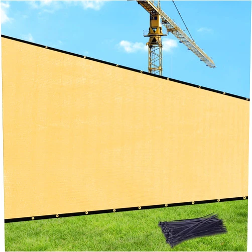 UPGRADE Privacy Screen Fence Customized 4x17 FT Sand Outdoor HDPE Mesh Fabric for Balcony,Construction Site,Deck,Backyard,Patio with Zip Ties DZUG07