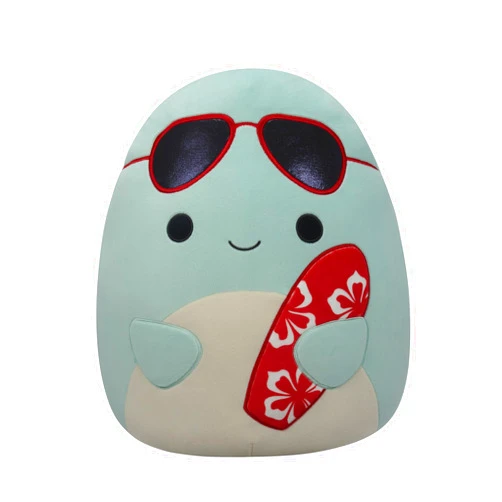 Squishmallows Original 14-Inch Perry Teal Dolphin with Red Surfboard - Official Jazwares Large Plush