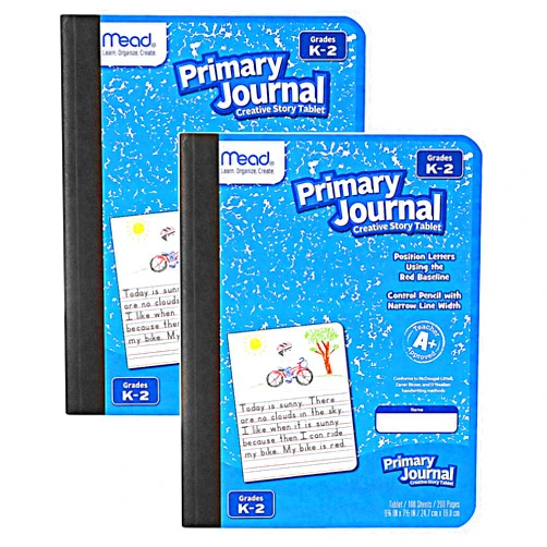 By Mead Mead Primary Journal Kindergarten Writing Tablet 2 Pack of BLUE Primary Composition Notebook for Grades K- 2, 100 Sheets (200 Pages) Creative Story Notebooks for Kids, 9 3/4 in by 7 1/2 in.