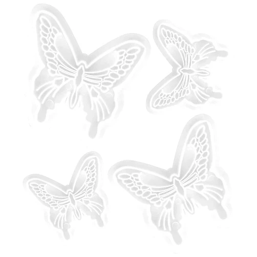 Xukoluy 4Pcs Butterfly Fondant Mold Tiny Silicone Wings Fondant Cutter Butterfly Fondant Mold for Wedding Cake Decoration Sugarcraft Candy Fondant Grass Cutter for Gum Paste