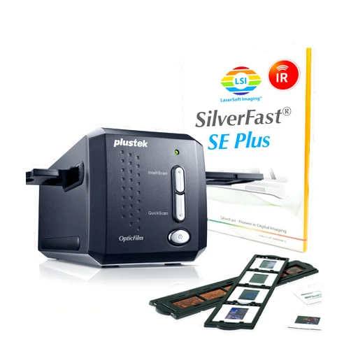 Plustek OpticFilm 8200i SE , 35mm Film & Slide Scanner. 7200 dpi / 48-bit Output. Integrated Infrared Dust/Scratch Removal. Bundle Silverfast SE Plus 9 , Support Mac and PC.
