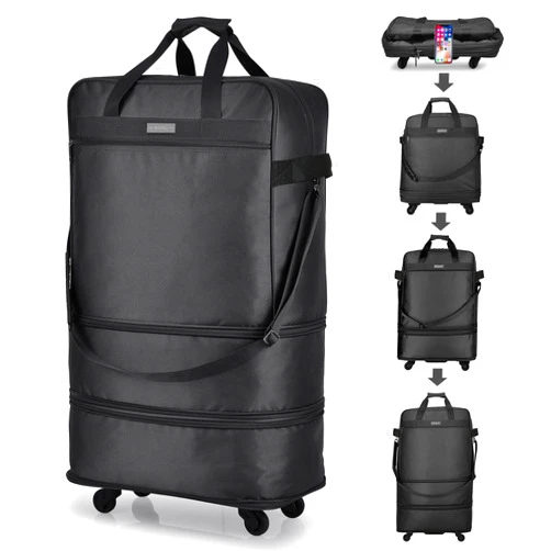 Hanke Suitcases with Wheels Expandable Foldable Luggage Bag Suitcase Collapsible Rolling Travel Bag Duffel Bag for Men Women Lightweight Suitcases without Telescoping Handle