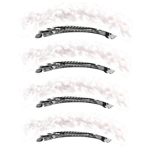 KINGWEDDING 3 Inches Shiny Curved Acrylic French Barrettes Acetate Tortoise Shell Hair Barrettes for Thick Hair Chic Ponytail Hair Clips for Styling Long Hair,4pcs (White)