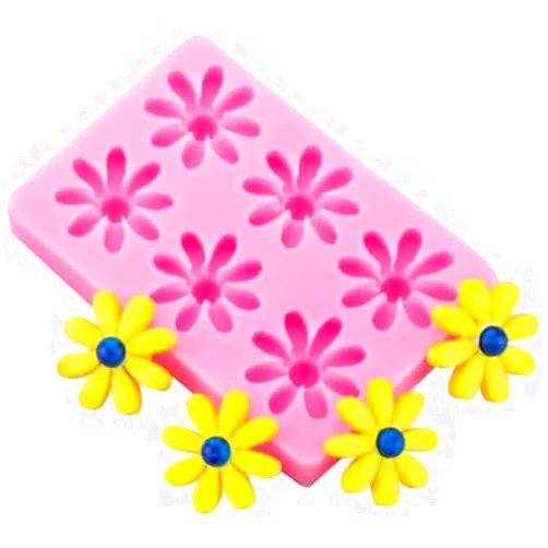Zenarao Daisy Silicone Mold for Candy, Cake Baking Decoration, Cookies, Chocolate, Clay - Kitchen Flower Series Tool