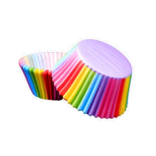 PINWEI Standard Cupcake Cup Liners, Nonstick Parchment Papers Baking Cups, Safe Food Grade Inks and Paper Grease Proof Cupcake Liners for Baking Muffin and Cupcakes Decoration Cups (Rainbow A 100pcs)