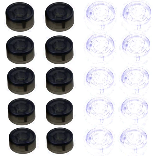 TUOREN 20PCS Guitar Effects Pedal Footswitch Toppers Plastic Pedal Nail Caps for Guitar Effects Pedal Buttons (Black + White)