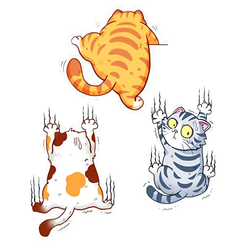 Smilfuy Scratch Cat Vinyl Car Sticker Decal, Three Funny Climbing Cats Scratch Repair Sticker, Cute Cat Scratch Cover Funny Bumper Decal with Squeegee for Auto Truck Motorcycle Wall Window Decor (Large)