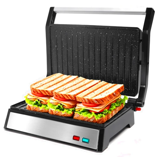 Aigostar Panini Press, 1200W Sandwich Maker and Electric Indoor Grill with Ceramic Non-Stick Coated Plates, Opens 180°to Fit Any Size of Food, Stainless Steel Surface & Removable Drip Tray, Silver
