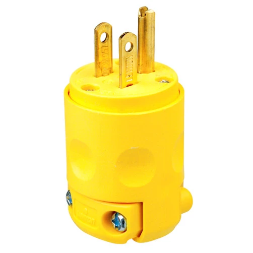 Leviton 515PV 15 Amp, 125 Volt, Grounding Plug, Yellow