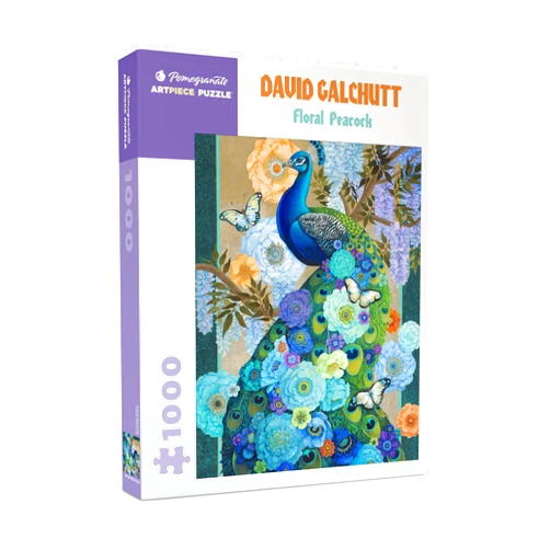 Pomegranate 1000-Piece Jigsaw Puzzle for Adults, David Galchutt's Floral Peacock, Matte Finish, Snug Fit