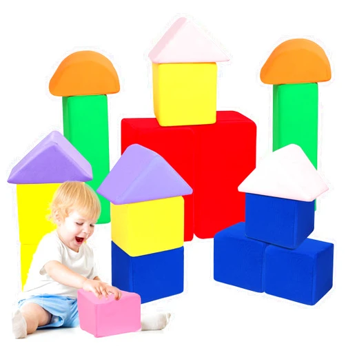 MODEREVE Foam Blocks for Toddlers, Soft Building Blocks for Toddlers Colorful Stacking Blocks for Kids - 18 Pieces