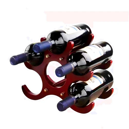 ACOODE Countertop Wine Rack or Water Bottle Holder - 9 Bottle Wine Holder for Wine Storage - Mahogany Bamboo Wine Rack Free Standing for Pantry Cabinet Bar Tabletop Kitchen