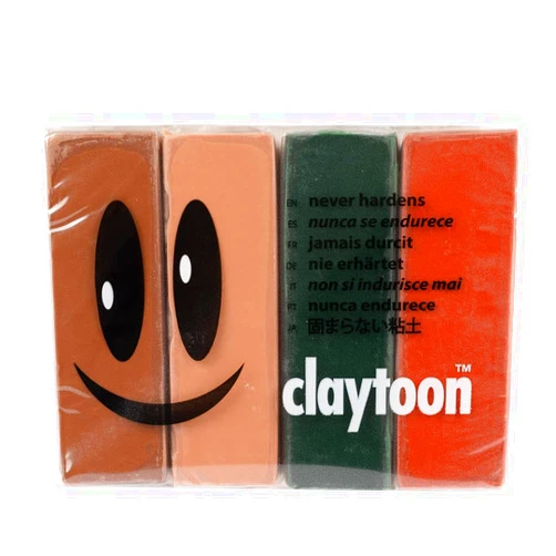 Craft County Van Aken Claytoon Modeling Clay – 1 lb (Four 4-oz Bars) – Use for Claymation, Models, and Stop Motion (Earth)