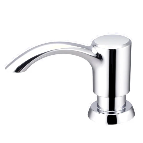 SAMODRA Soap Dispenser for Kitchen Sink, Chrome ABS Pump Head, with 17 oz PET Lotion Bottle, Refill from Top, Built-in Design