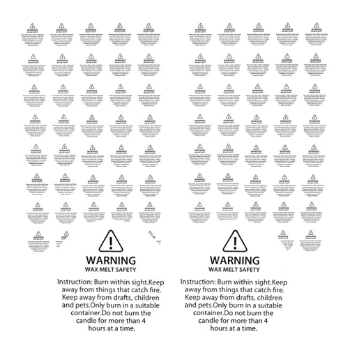 Phinicco 200 pcs Candle Warning Stickers Waterproof Candle Safety Stickers Candle Warning Labels for DIY Candle Making Craft Candle Safe Sticker