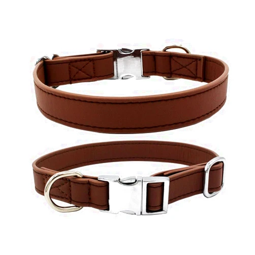 JiangYanus Leather Dog Collar with Quick Release Metal Buckle, Adjustable Heavy Duty Dog Collar for Small Medium Large Dogs (M: Adjustable 10.6-15.7