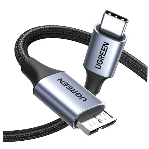 UGREEN 10 Gbps Micro B to USB C Hard Drive Cables, 1.5FT USB C to Micro B, External Hard Drive Cable Compatible with MacBook Pro/Air, iPad/Tablet, iPhone, Samsung Galaxy S24, WD Seagate etc