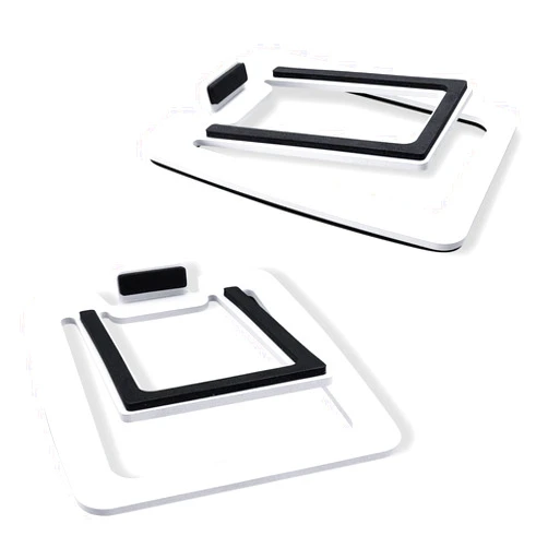 Sanyun SW601 15° Tilted Desk Speaker Stands for Compact 2''-3'' Computer PC Bookshelf Monitor Speakers, Steel Metal Base & Damping Foam Padding (Pair, White)
