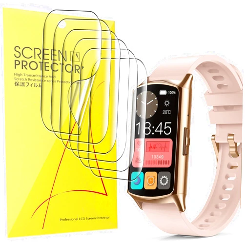 Lamshaw Compatible for EGQINR Smartwatch Screen Protector, Lamsahw Full Coverage TPU Clear Film Compatible for EGQINR H31/MKYOPT H31 Smartwatch Fitness Trackers-1.58