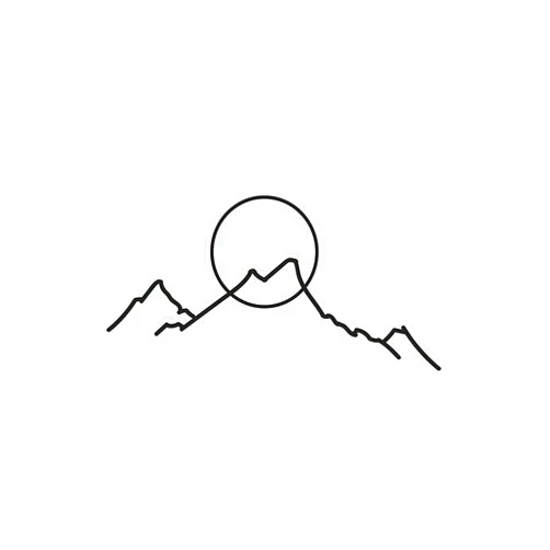 Simply Inked Sunrise in the Mountains Temporary Tattoo, Designer Temporary Tattoo for Girls Boys Men Women Waterproof Sticker Size: 2.5 x 4 inch l Black l