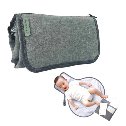 Dreambaby Fold and Go Baby Changing Pad - Portable Diaper Changing Pad - Organizer Pockets, Cushioned, Foldable Changing Mat Fits in Diaper Bag for Easy On the Go Diaper Changing Pad, Great for Travel