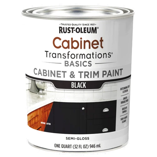 Rust-Oleum Home Rust-Oleum 372012 Transformations Basics Cabinet & Trim Paint, Quart, Black