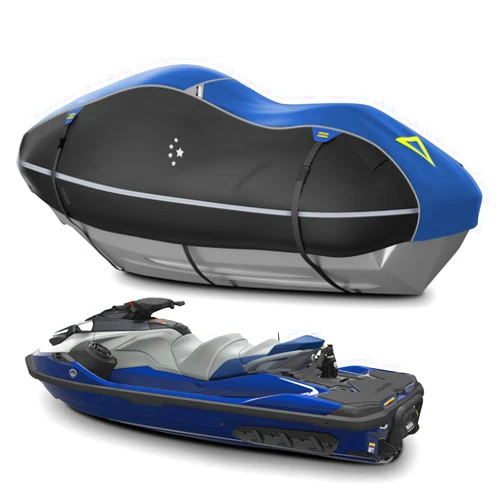 LI LIBZAKI LIBZAKI Jet Ski Cover PWC Cover 2-3 Seats Heavy Duty Waterproof 600D UV Resistant Fits for Yamaha Sea-Doo Kawasaki up to 136~145