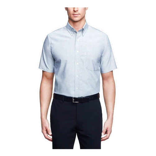 Van Heusen Men's Short Sleeve Dress Shirt Regular Fit Oxford Solid