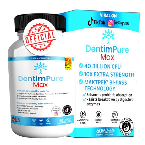 GREENVIFY DentimPure Max Extra Strength Probiotic Supplement with 40 Billion CFU – Supports Teeth, Gums, Ear, Nose, Throat & Digestive Health – 60 Capsules (1)