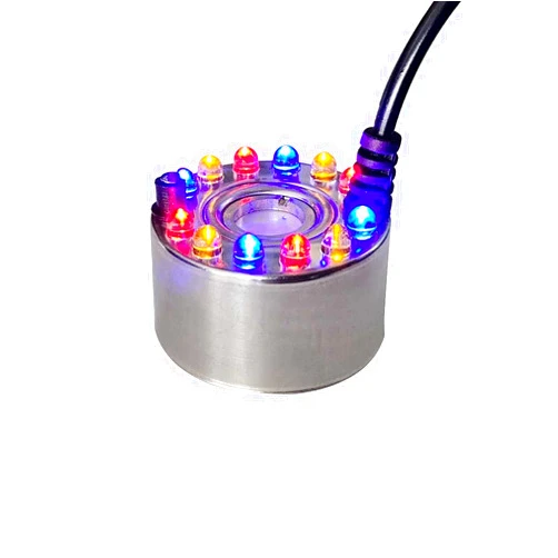 Akeydeco Halloween Mist Maker,Halloween Lights fog Machine Ultrasonic Mist Water Pond Fogger 12 LED Red Yellow and Blue Light Flashes for Halloween Party Decorations and Rockery Fishtank Vase Birdbath Deco