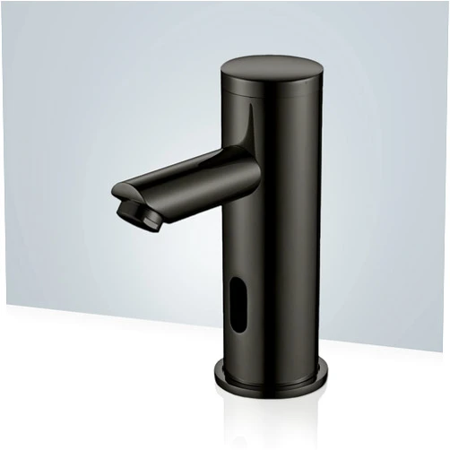 Fontanashowers Fontana Showers Solo Commercial Automatic Touchless Sensor Faucet - FS-509RB Contemporary Style Deck Mount Solid Brass Without Mixer Cold Water Sensor Faucet - Dark Oil Rubbed Bronze