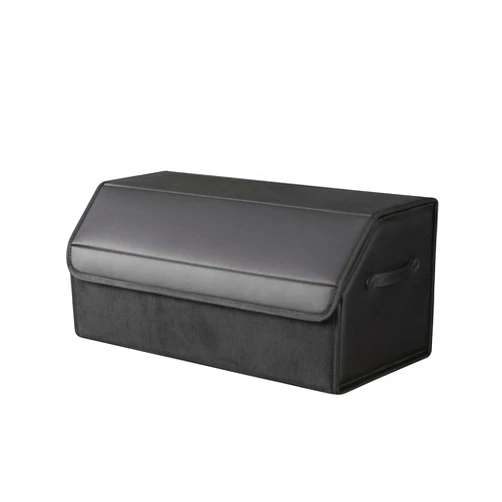 Sunshine sky car organizers and storage for SUV,trunk organizer for sedan, leather foldable sleek box with lid,collapsible cargo bins, tool accessories containers,Collapsible Suede velvet (22 inch Covered)