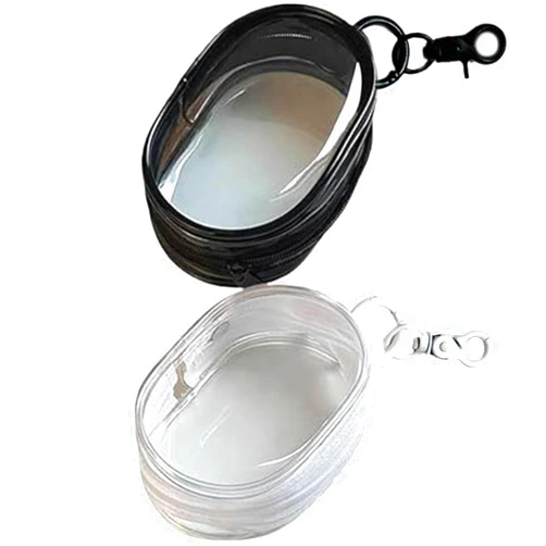 Yeory 2 Pcs Cable Storage Case Portable Hanging Transparent Headphone Case Zipper Closure Visible Minimalist Earphone Case for USB Flash Drive,Keys, Mini Lipstick, Earbuds (Black, White), Earphone Case