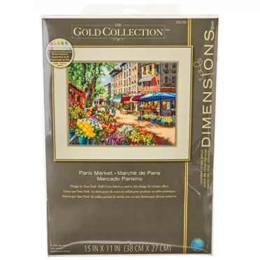 Dimensions 'Paris Market' Counted Cross Stitch Kit, 18 Count Ivory Aida, 15