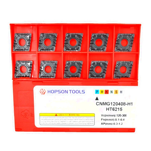 HOPSON TOOLS Carbide Turning Inserts CNMG 432 Cnmg120408 for Finishing Cutting Steel, Cnmg insert for Lathe Turning Tools, 10 PCS.