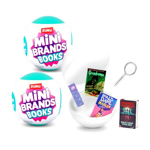 Mini Brands Books (2 Pack) by ZURU Real Miniature Book Brands Collectible Toy, Capsules of 5 Mystery Miniature Books with Real readable Pages and Accessories for Kids, Teens, Adults